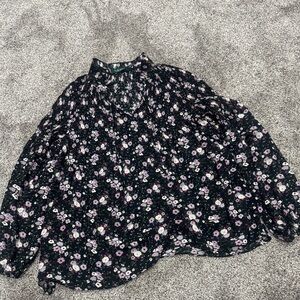 Lauren Ralph Lauren Black and Pink Floral Blouse